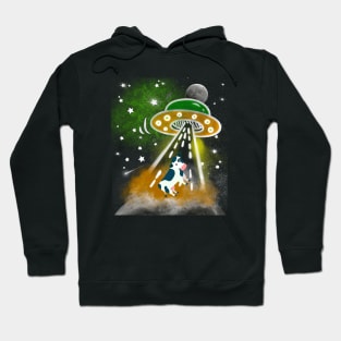 Funny Alien Abduction of Cow Farmer Animal Hoodie